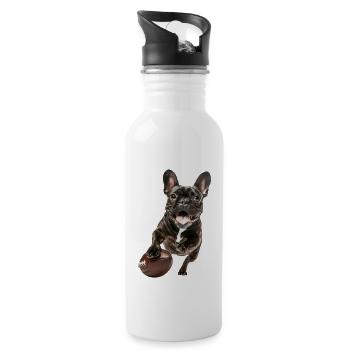 Bouledogue français - Gourde avec paille intégrée - blanc - Droite