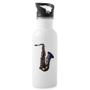 Saxophon - Trinkflasche mit integriertem Trinkhalm - Weiß - Rechts