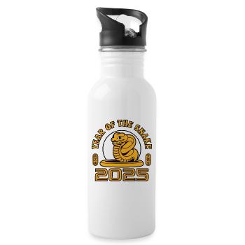Chinese Year 2025 Year of the Snake - Water bottle with straw - white - Right