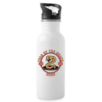 Chinese Year 2025 Year of the Snake - Water bottle with straw - white - Right