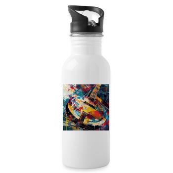 Banjo - Trinkflasche mit integriertem Trinkhalm - Weiß - Rechts