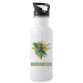 Dragonflies Dragonfly - Water bottle with straw - white - Right