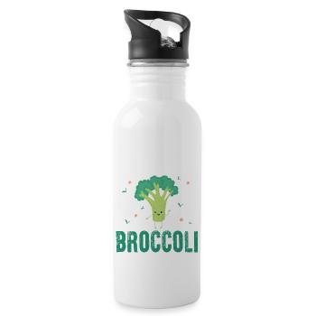 Team Broccoli - Water bottle with straw - white - Right
