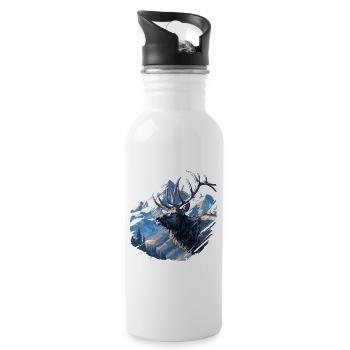 Elche Elch - Trinkflasche mit integriertem Trinkhalm - Weiß - Rechts