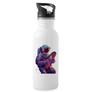 Astronaut Harfe - Trinkflasche mit integriertem Trinkhalm - Weiß - Rechts