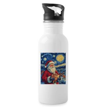 Weihnachtsmann Frauen Männer Kinder Weihnachten - Trinkflasche mit integriertem Trinkhalm - Weiß - Rechts