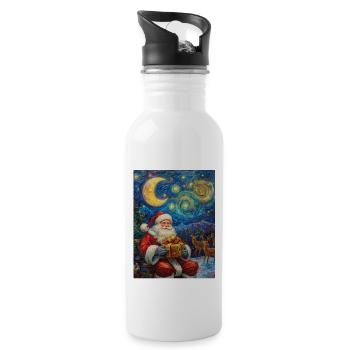 Weihnachtsmann Frauen Männer Kinder Weihnachten - Trinkflasche mit integriertem Trinkhalm - Weiß - Rechts