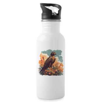 Falken Falke - Trinkflasche mit integriertem Trinkhalm - Weiß - Rechts