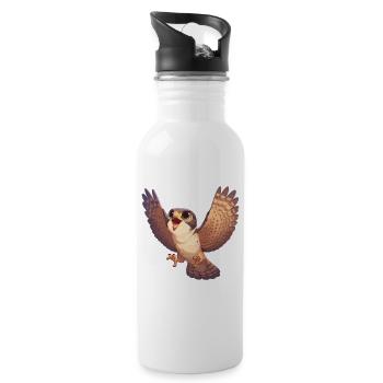 Falken Falke - Trinkflasche mit integriertem Trinkhalm - Weiß - Rechts