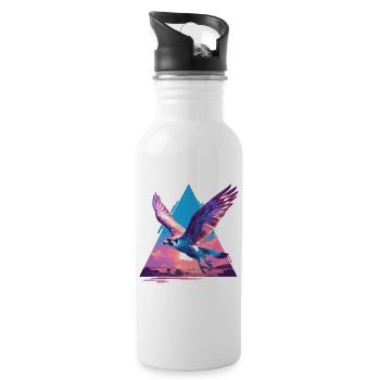Falken Falke - Trinkflasche mit integriertem Trinkhalm - Weiß - Rechts