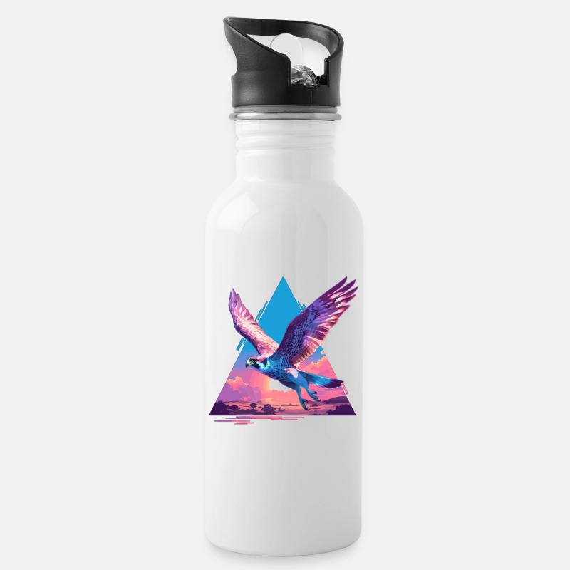 Falcon Falcon - Water bottle with straw - white