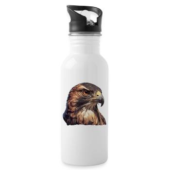 Falken Falke - Trinkflasche mit integriertem Trinkhalm - Weiß - Rechts