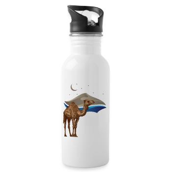 Desert Magic – Camel under the Stars - Water bottle with straw - white - Right
