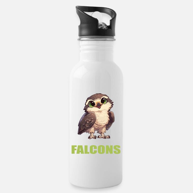 Falcon Falcon - Water bottle with straw - white
