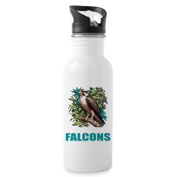 Falken Falke - Trinkflasche mit integriertem Trinkhalm - Weiß - Rechts