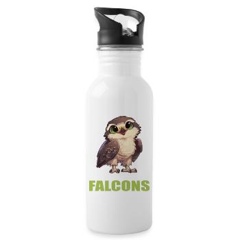 Falken Falke - Trinkflasche mit integriertem Trinkhalm - Weiß - Rechts