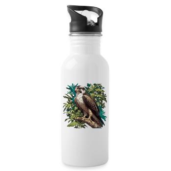 Falken Falke - Trinkflasche mit integriertem Trinkhalm - Weiß - Rechts