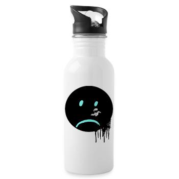 humorous t-shirt, men's gift, women's, humorous - Water bottle with straw - white - Right