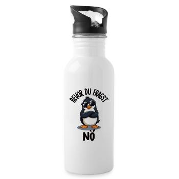 Bevor Du Fragst Nö Pinguin - Trinkflasche mit integriertem Trinkhalm - Weiß - Rechts