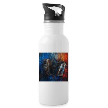 Akkordeon - Trinkflasche mit integriertem Trinkhalm - Weiß - Rechts