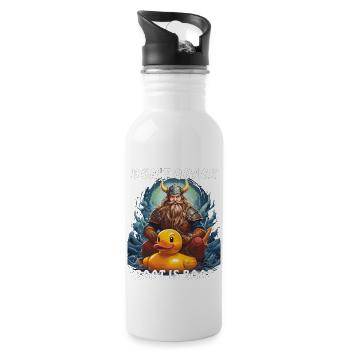 VIKING DON ́T QUACK BOAT IS BOAT - Water bottle with straw - white - Right
