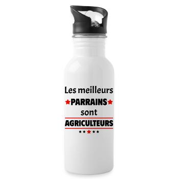 Les meilleurs parrains sont agriculteurs, noël - Gourde avec paille intégrée - blanc - Droite