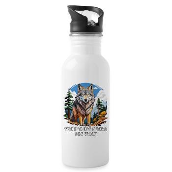 LA FORÊT A BESOIN DU LOUP - Gourde avec paille intégrée - blanc - Droite