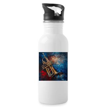 Trompete - Trinkflasche mit integriertem Trinkhalm - Weiß - Rechts