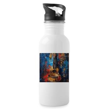 Ukulele - Trinkflasche mit integriertem Trinkhalm - Weiß - Rechts