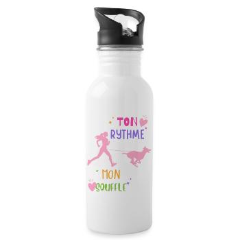 Canicross femme complicité chien sports canins - Gourde avec paille intégrée - blanc - Droite