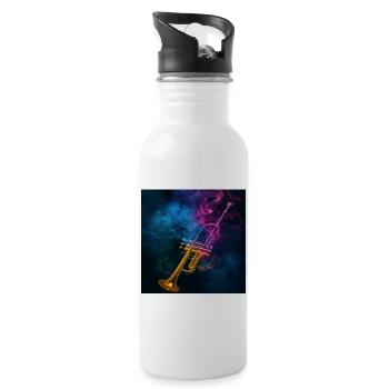 Trompete - Trinkflasche mit integriertem Trinkhalm - Weiß - Rechts