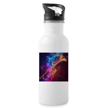 Trompete - Trinkflasche mit integriertem Trinkhalm - Weiß - Rechts