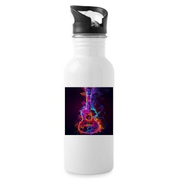 Ukulele - Trinkflasche mit integriertem Trinkhalm - Weiß - Rechts