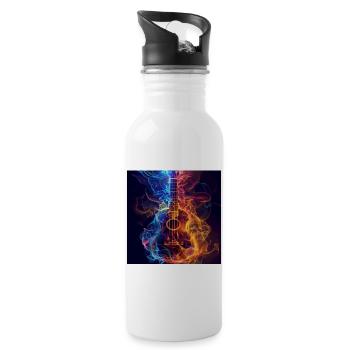 Ukulele - Trinkflasche mit integriertem Trinkhalm - Weiß - Rechts