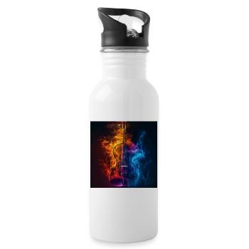 Violine - Trinkflasche mit integriertem Trinkhalm - Weiß - Rechts