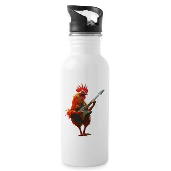 Guitare Coq - Gourde avec paille intégrée - blanc - Droite