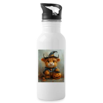 Halloween Cadeau Femmes Vache Hommes Enfants Décoration - Gourde avec paille intégrée - blanc - Droite