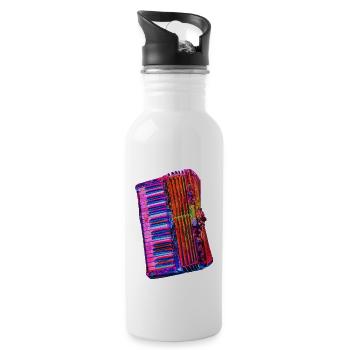 Akkordeon - Trinkflasche mit integriertem Trinkhalm - Weiß - Rechts