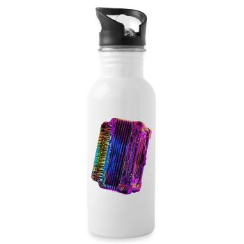 Akkordeon - Trinkflasche mit integriertem Trinkhalm - Weiß - Rechts