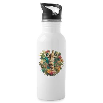 Giraffes Giraffe - Water bottle with straw - white - Right