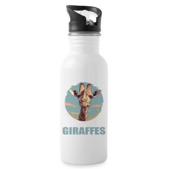 Giraffen Giraffe - Trinkflasche mit integriertem Trinkhalm - Weiß - Rechts