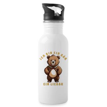 I'M A BEAR, A SWEETHEART - Water bottle with straw - white - Right