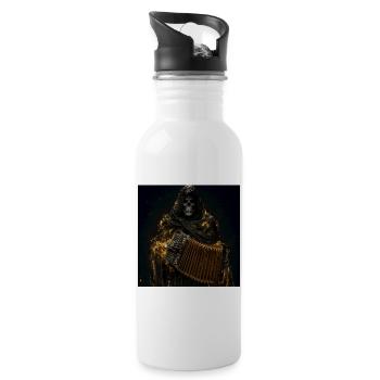 Akkordeon - Trinkflasche mit integriertem Trinkhalm - Weiß - Rechts