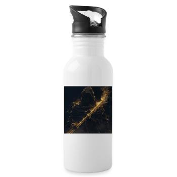 Querflöte - Trinkflasche mit integriertem Trinkhalm - Weiß - Rechts