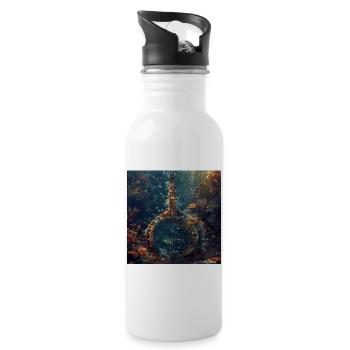 Banjo - Trinkflasche mit integriertem Trinkhalm - Weiß - Rechts