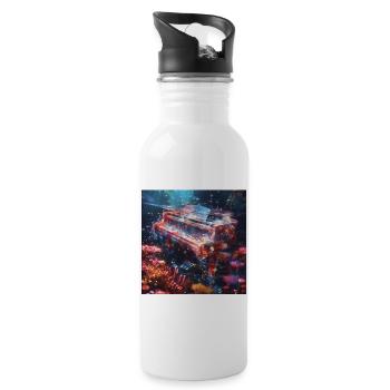 Klavier - Trinkflasche mit integriertem Trinkhalm - Weiß - Rechts