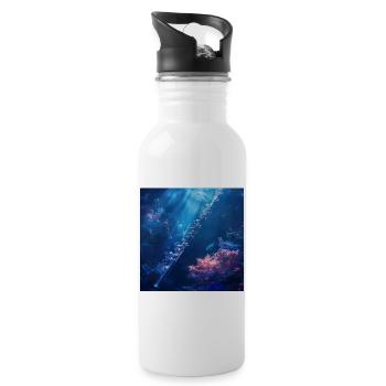 Querflöte - Trinkflasche mit integriertem Trinkhalm - Weiß - Rechts