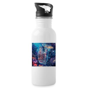Tuba - Trinkflasche mit integriertem Trinkhalm - Weiß - Rechts