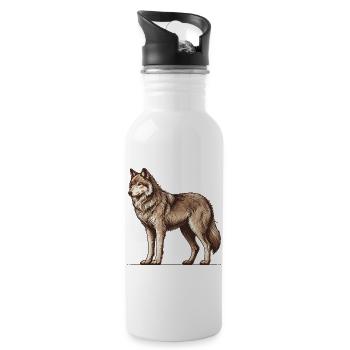 Loup - Gourde avec paille intégrée - blanc - Droite