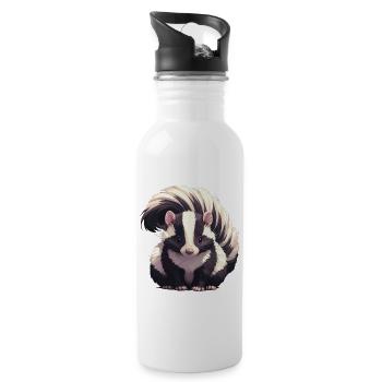 Stinktiere Stinktier - Trinkflasche mit integriertem Trinkhalm - Weiß - Rechts